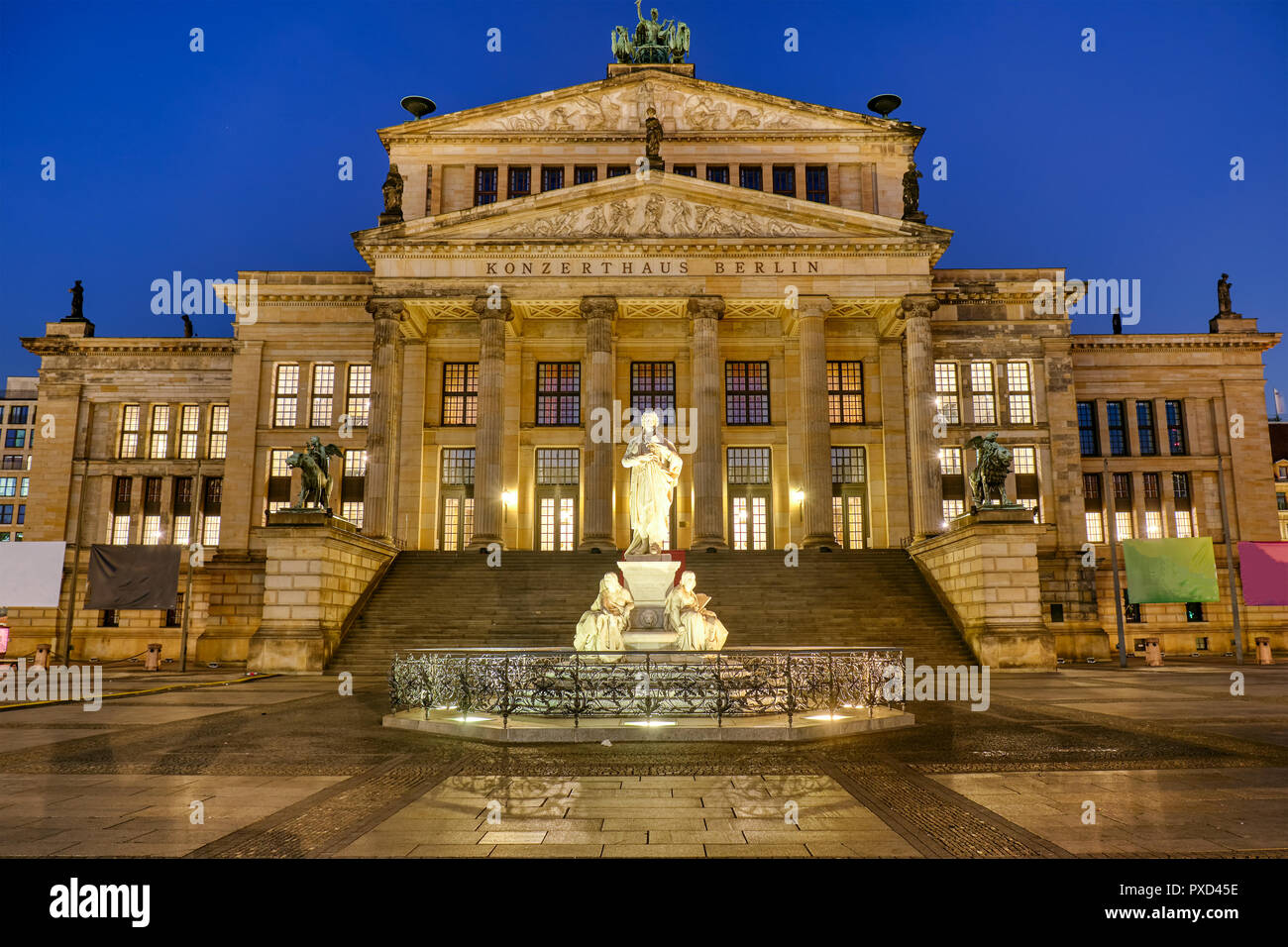 The Concert Hall at the Gendarmenmarkt in Berlin at night Stock Photo