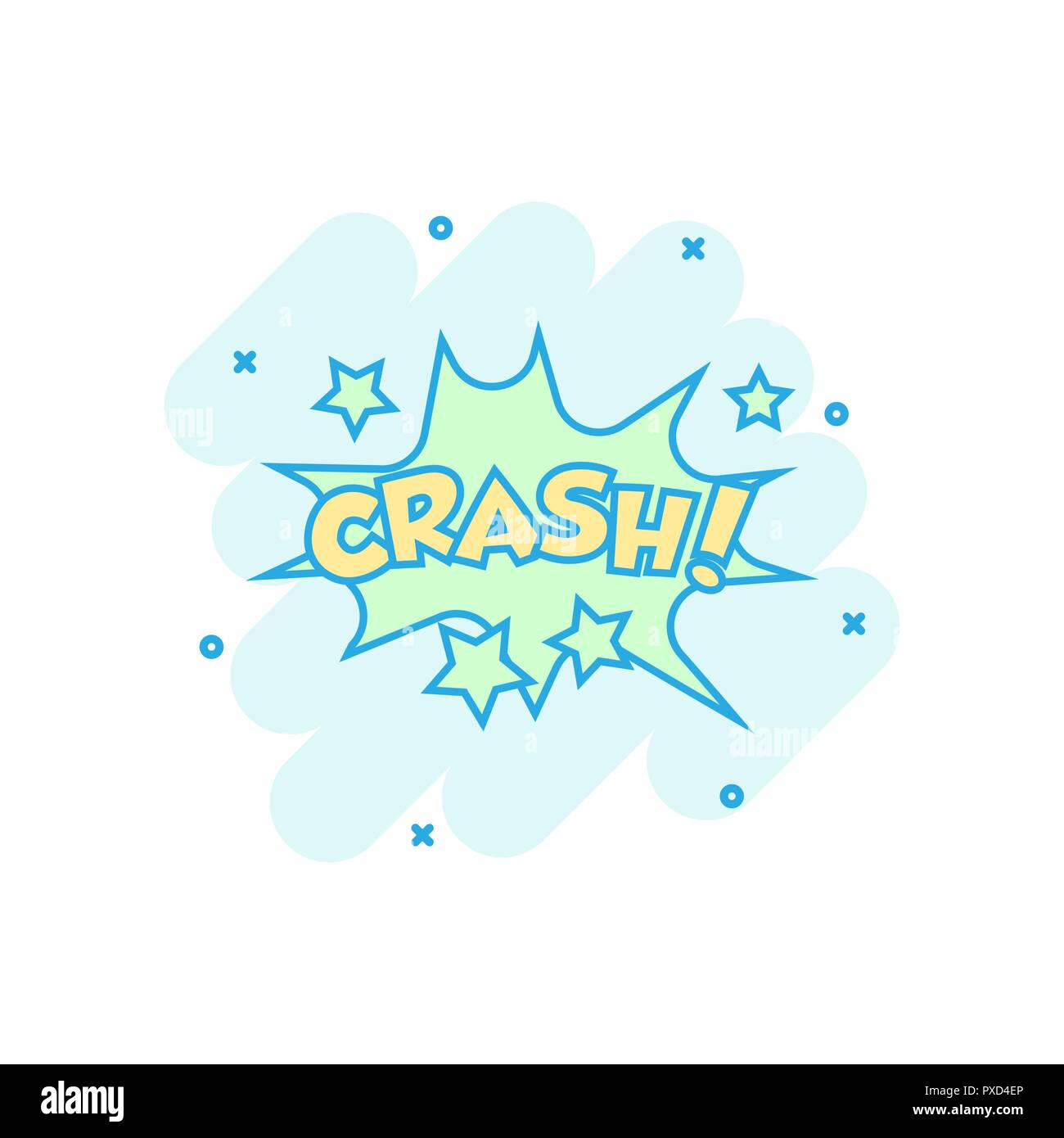 Vector cartoon crash comic sound effects icon in comic style. Sound