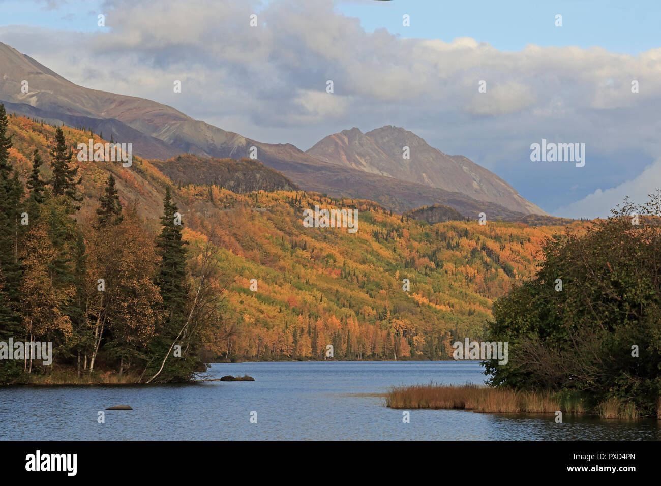 Long Lake on Glenn Highway Alaska in the Fall Stock Photo Alamy
