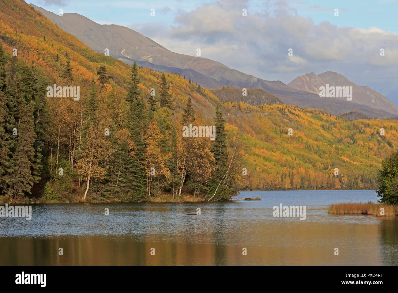 Long Lake on Glenn Highway Alaska in the Fall Stock Photo Alamy