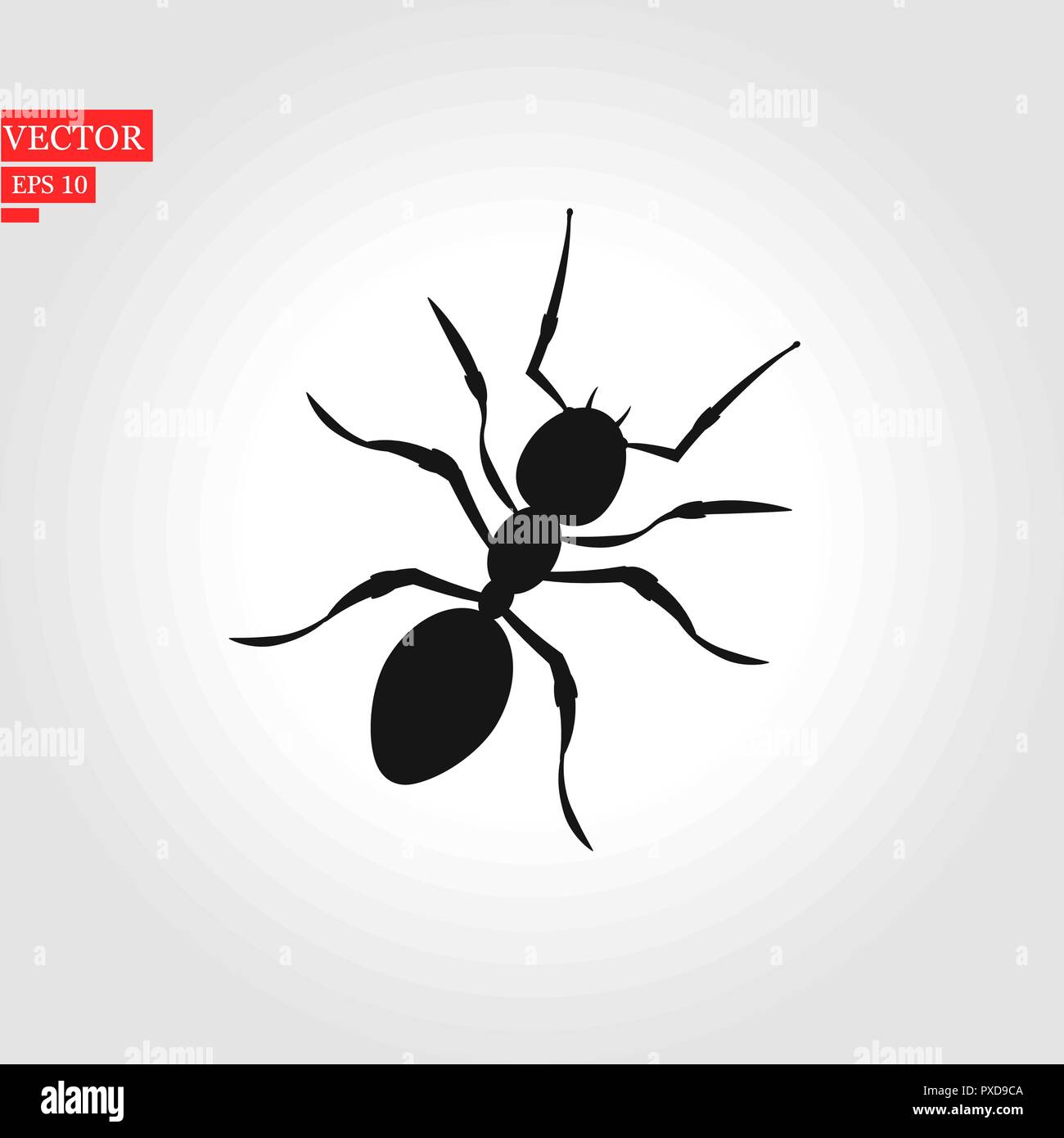 Ant silhouette vector. Insect in black and white concept Stock Vector ...