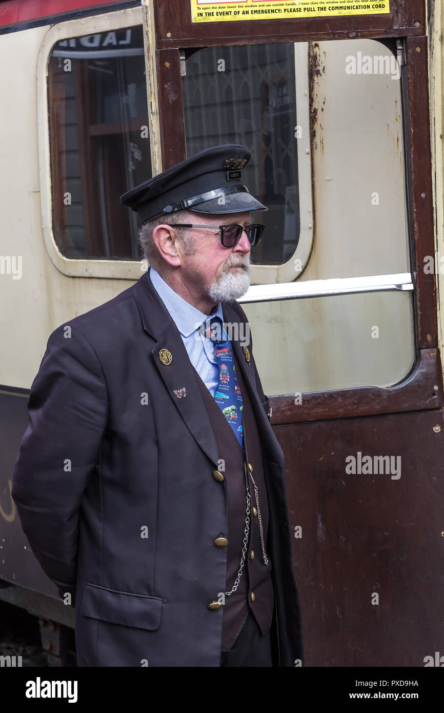 Steam railway travel in the Forest of Dean, Gloucestershire. Stock Photo