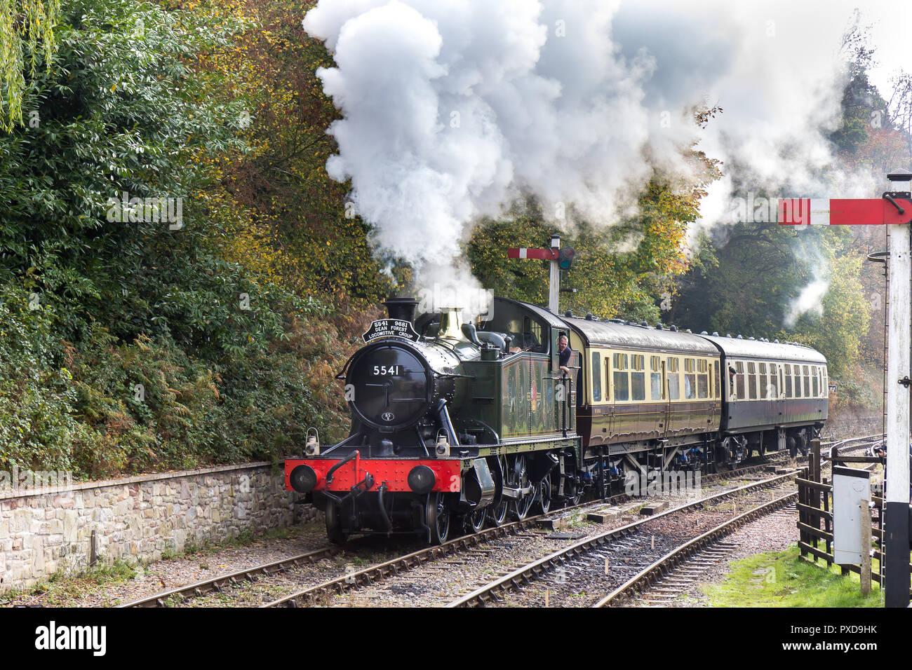 Steam railway travel in the Forest of Dean, Gloucestershire. Stock Photo