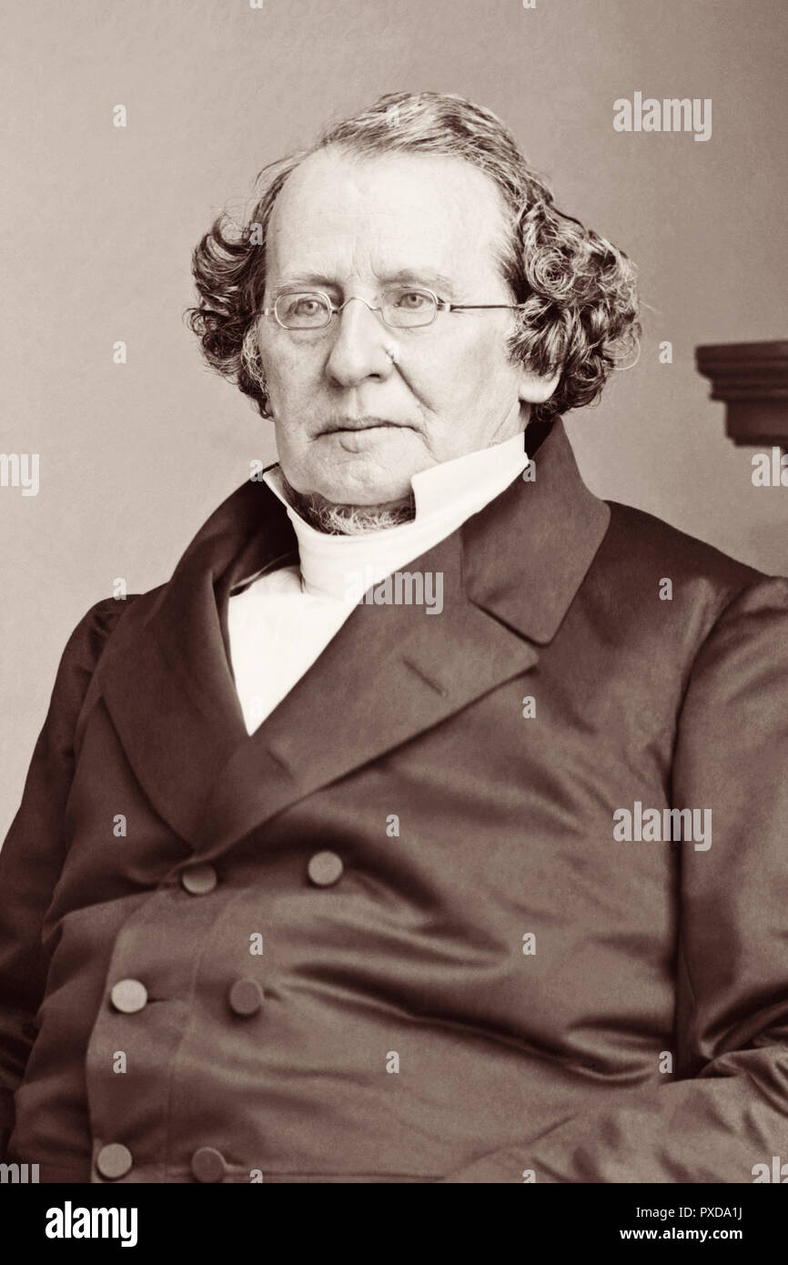 Charles Hodge (1797–1878), conservative Presbyterian theologian and principal of Princeton Theological Seminary from 1851 to 1878, in a restored portrait by Mathew Brady taken between 1855 and 1865. Stock Photo