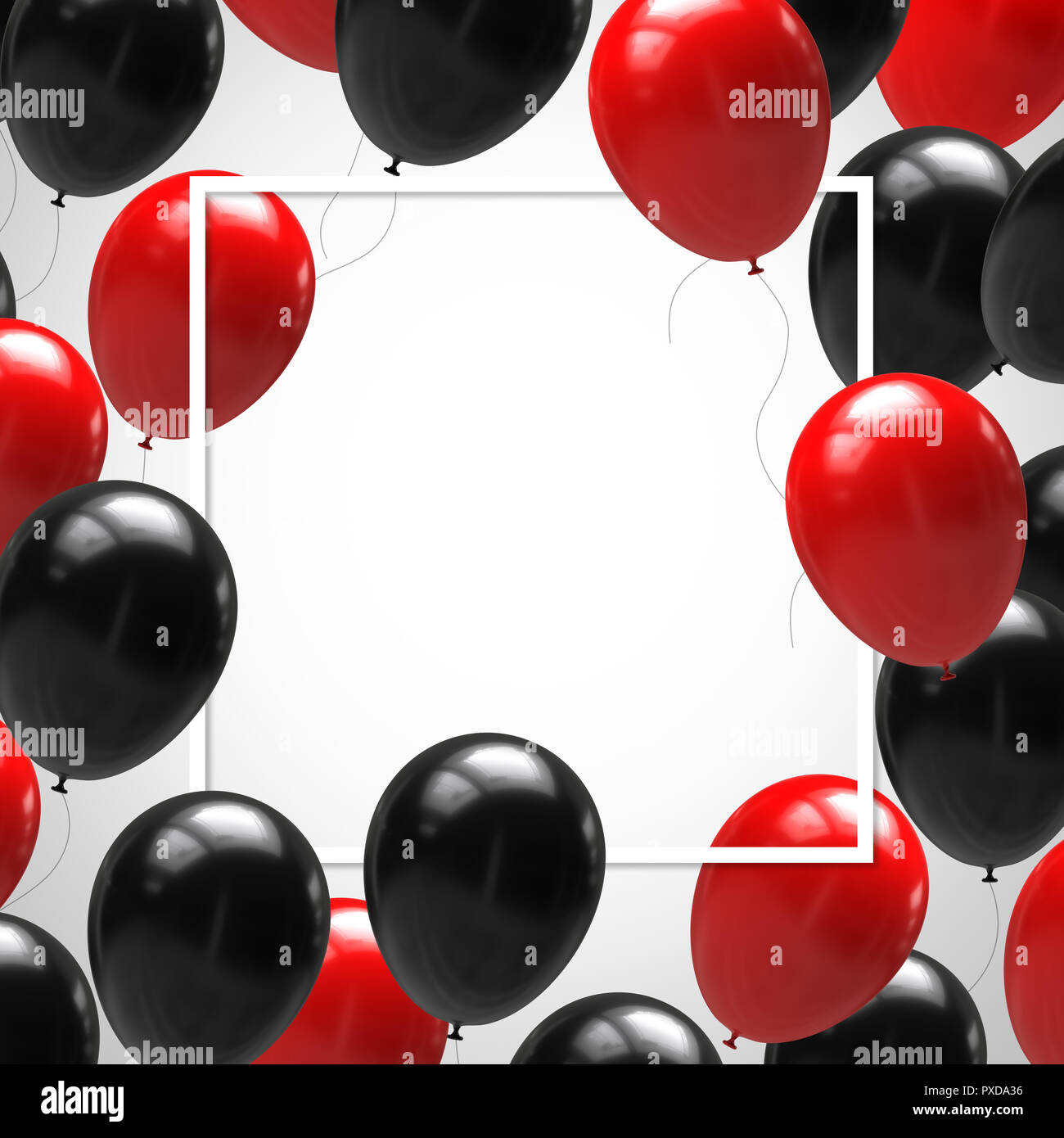 Kast Isoleren Minimaal Black and red balloons with ribbons isolated on white background. 3d  illustration Stock Photo - Alamy