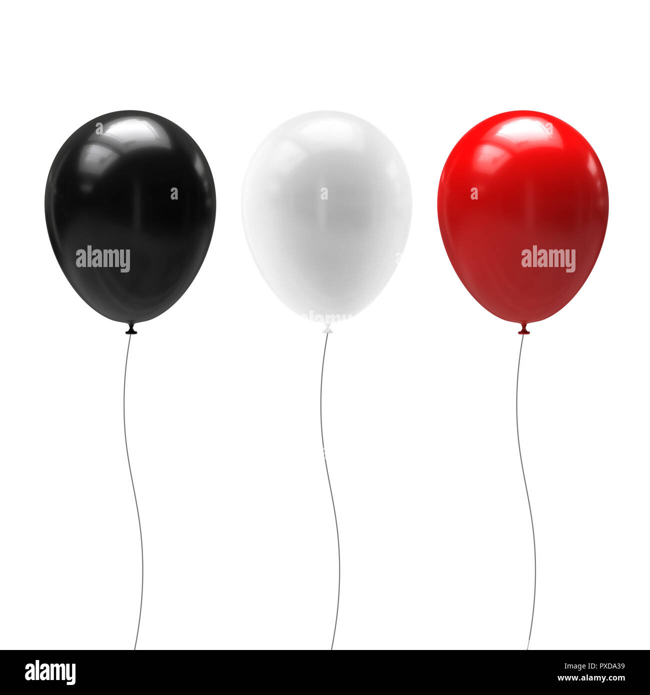 Set of balloons isolated on white background. 3d illustration Stock ...