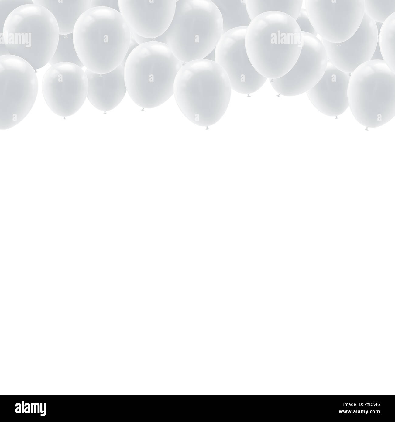 White balloons isolated on white background. 3d illustration Stock ...