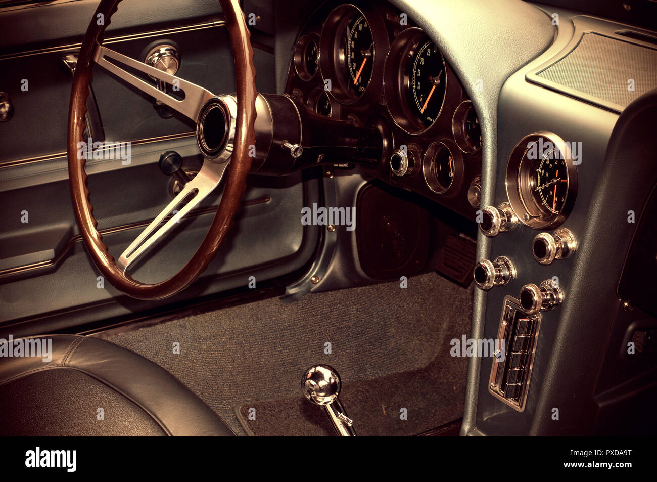 Classic 1960 S American Sport S Car Interior With Large