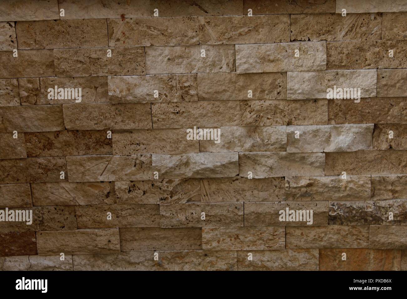 Plastic wall covers like stone brick Stock Photo Alamy