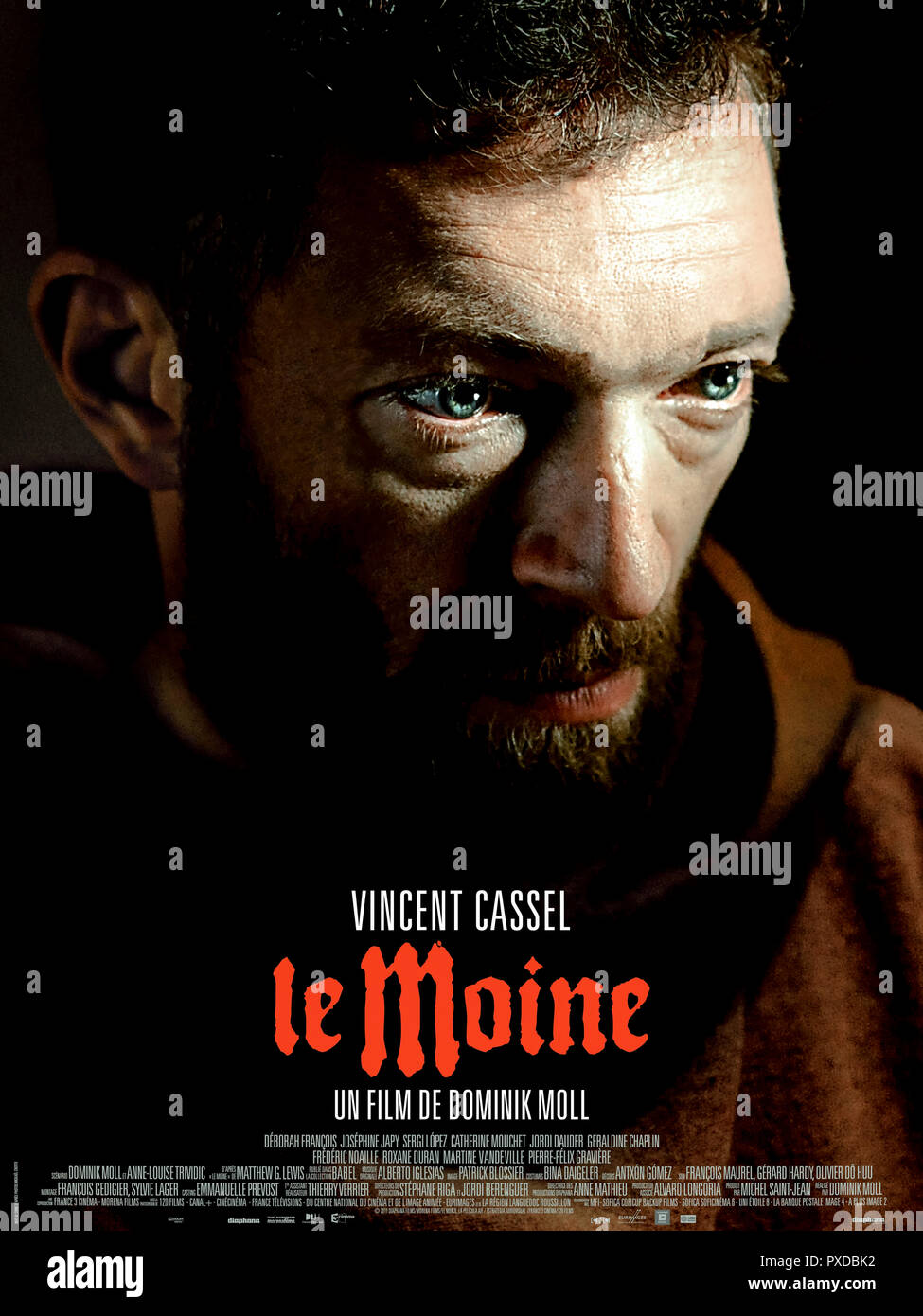 Le Moine (The Monk) (2011) directed by Dominik Moll and starring Vincent Cassel, Déborah François, Joséphine Japy and Sergi López. Adaptation of Matthew G. Lewis’ 1796 Gothic novel about romantic obsession and corruption. Stock Photo