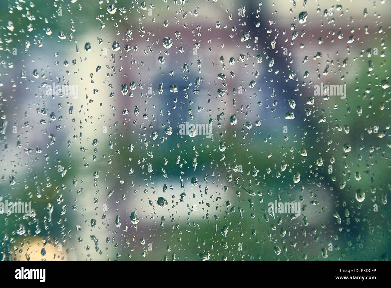 Rainy window surface Stock Photo