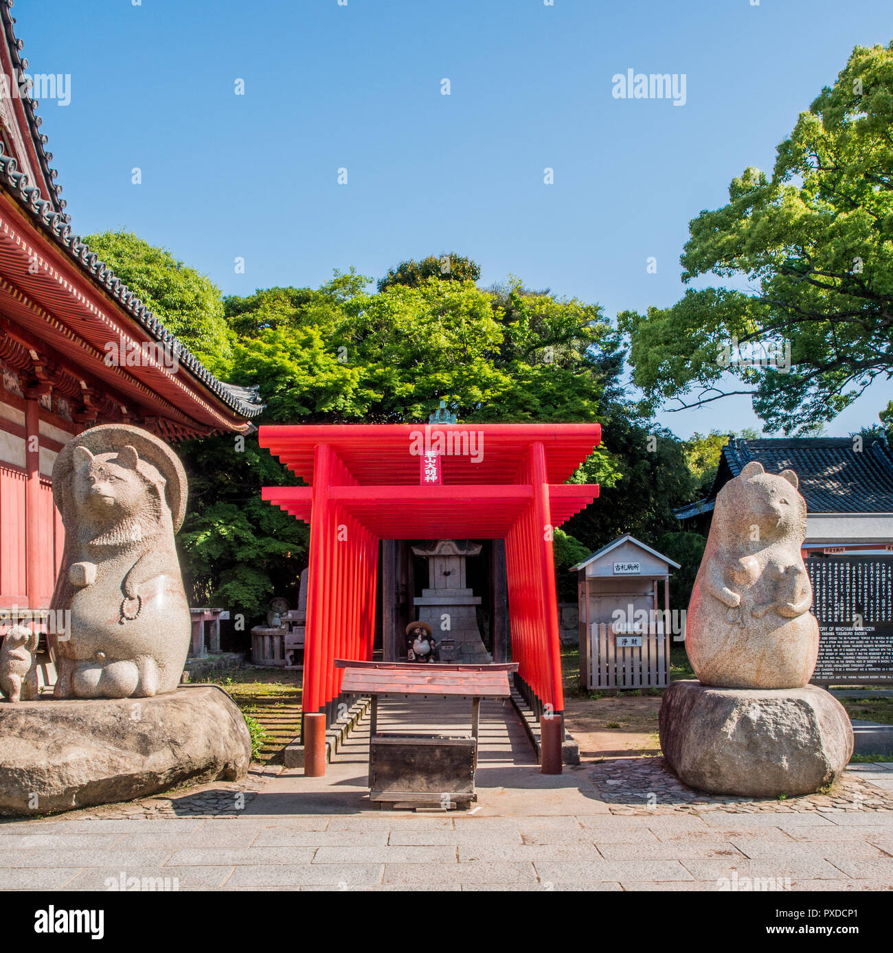 Minoyama Daimyoujin, Yashima Tasaburo tanuki shrine , Yashimaji temple 84, Shikoku 88 temple  pilgrimge, Kagawa, Japan Stock Photo