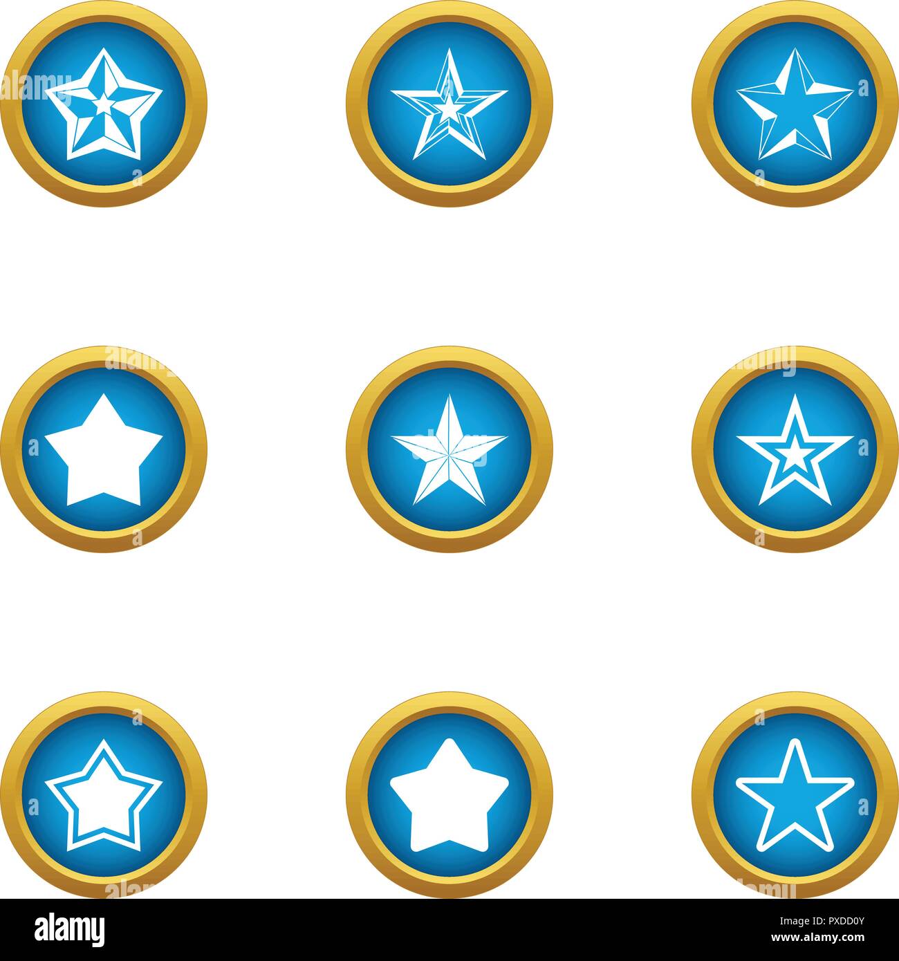 Asterisk icons set, flat style Stock Vector Image & Art - Alamy