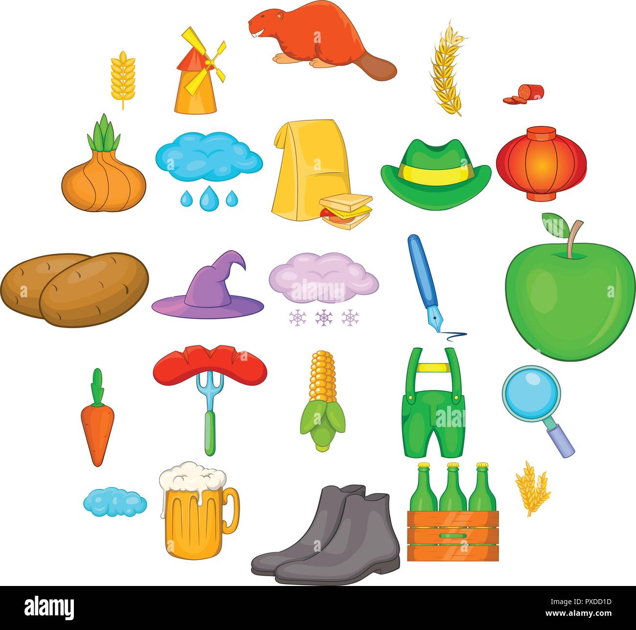 Autumn icons set, cartoon style Stock Vector Image & Art - Alamy