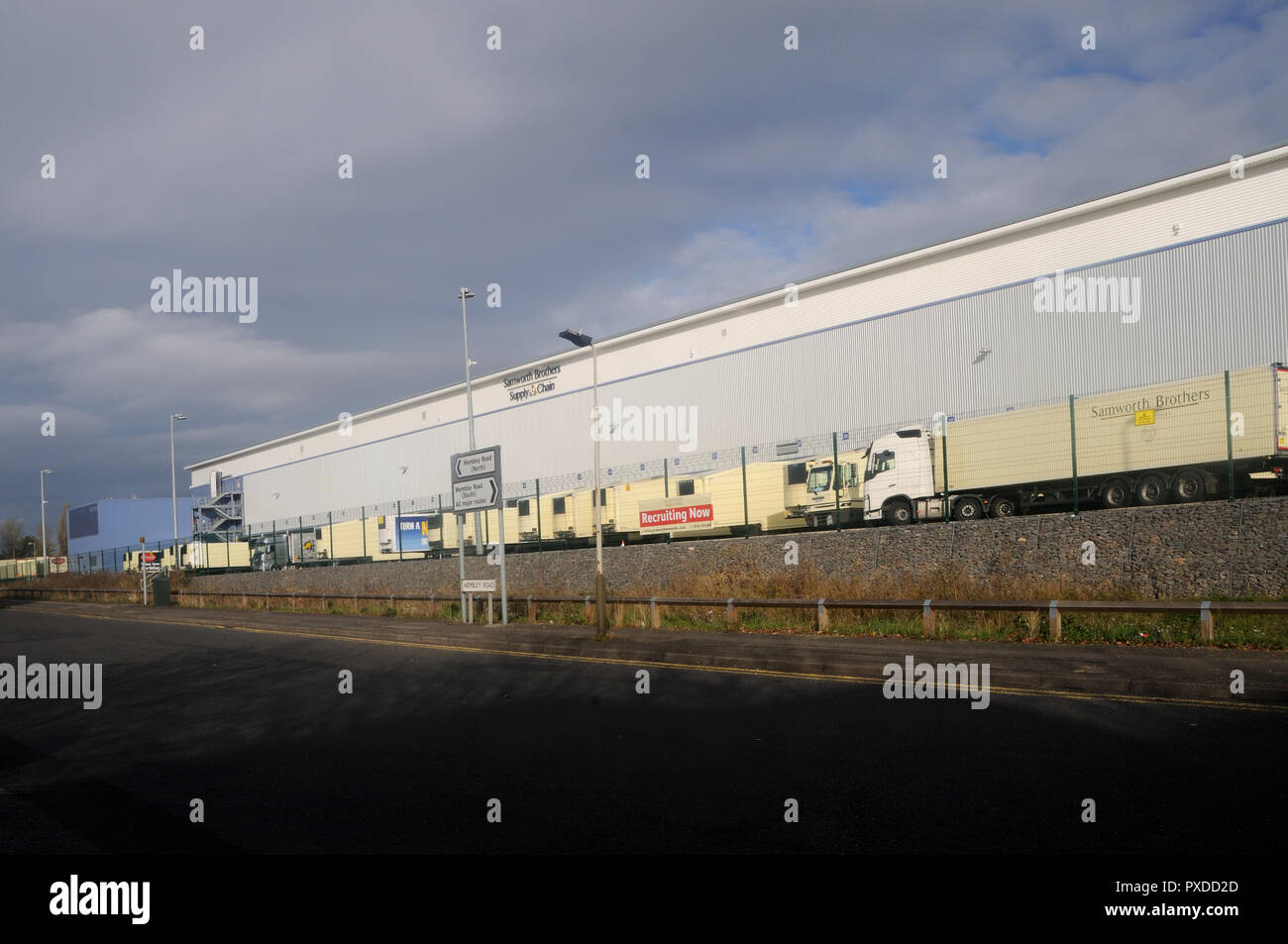 Samworth Brothers' new distribution centre, built on the site of the British Shoe factory, in Leicester, Leicestershire, England Stock Photo