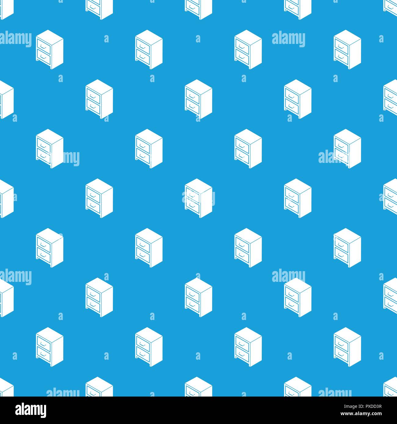 Office chest of drawers pattern vector seamless blue Stock Vector