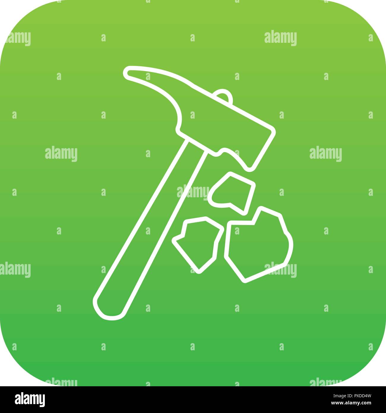 Minning hand hammer icon green vector Stock Vector