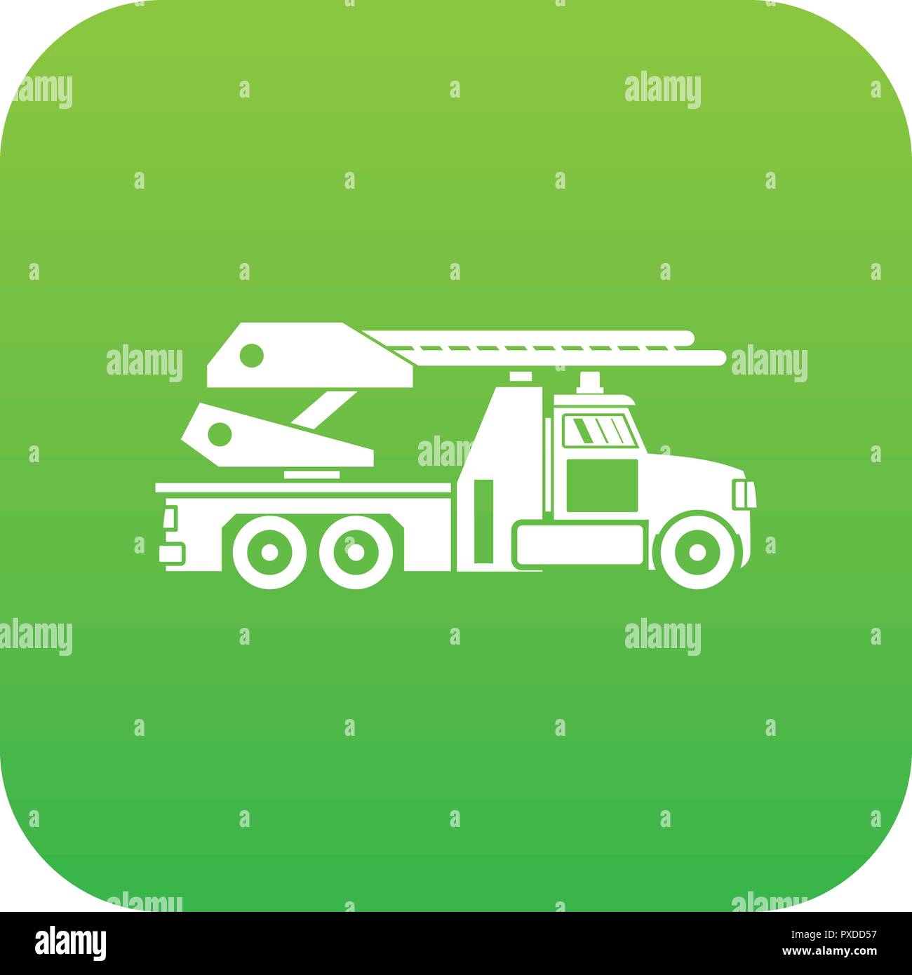 Fire engine icon digital green Stock Vector