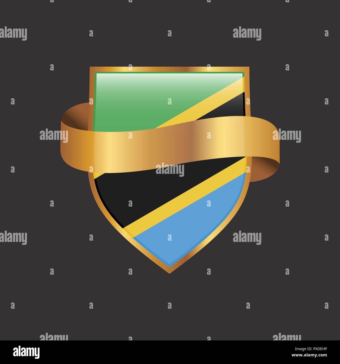 Tanzania flag Golden badge design vector Stock Vector Image & Art - Alamy