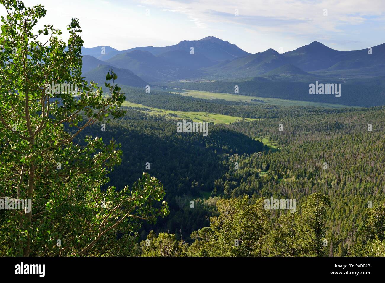 Overlook of the rocky mountains from the high alpine trail ridge road ...