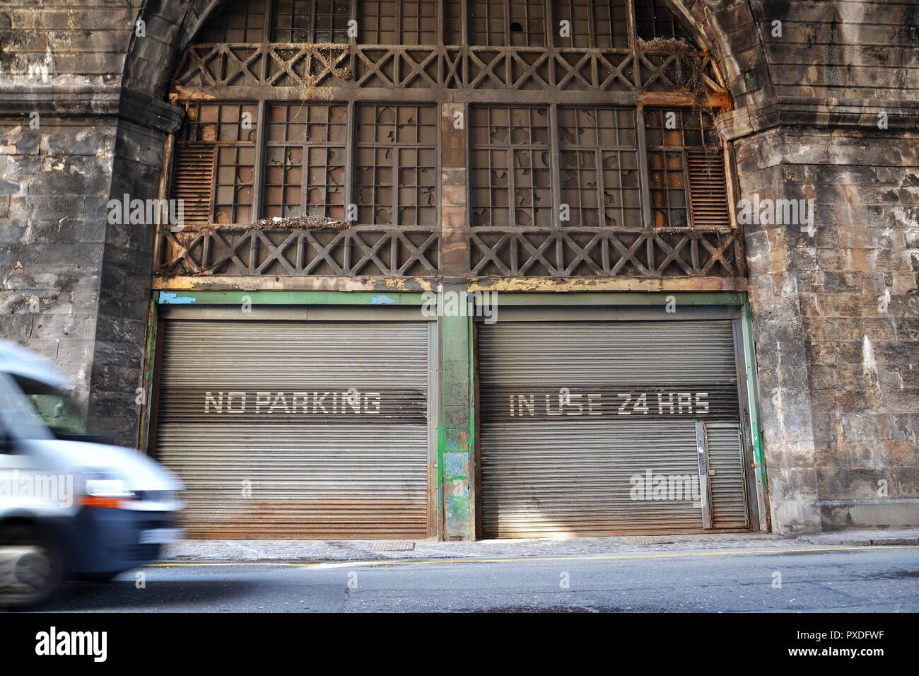 No Parking Place In Use 24 Hours Notice On Old Rusty Vintage