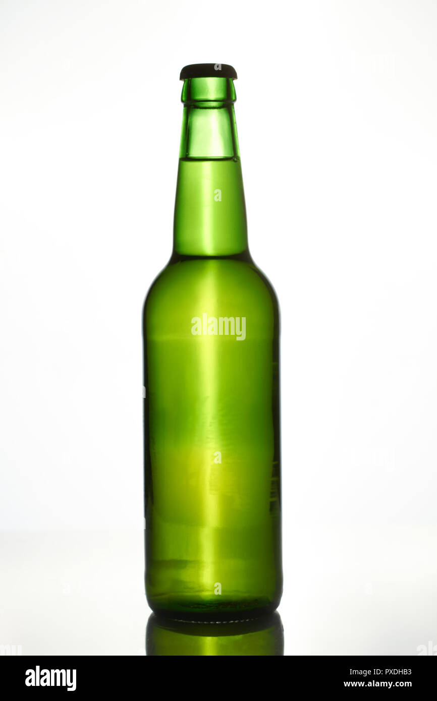 Green beer bottle. Stock Photo
