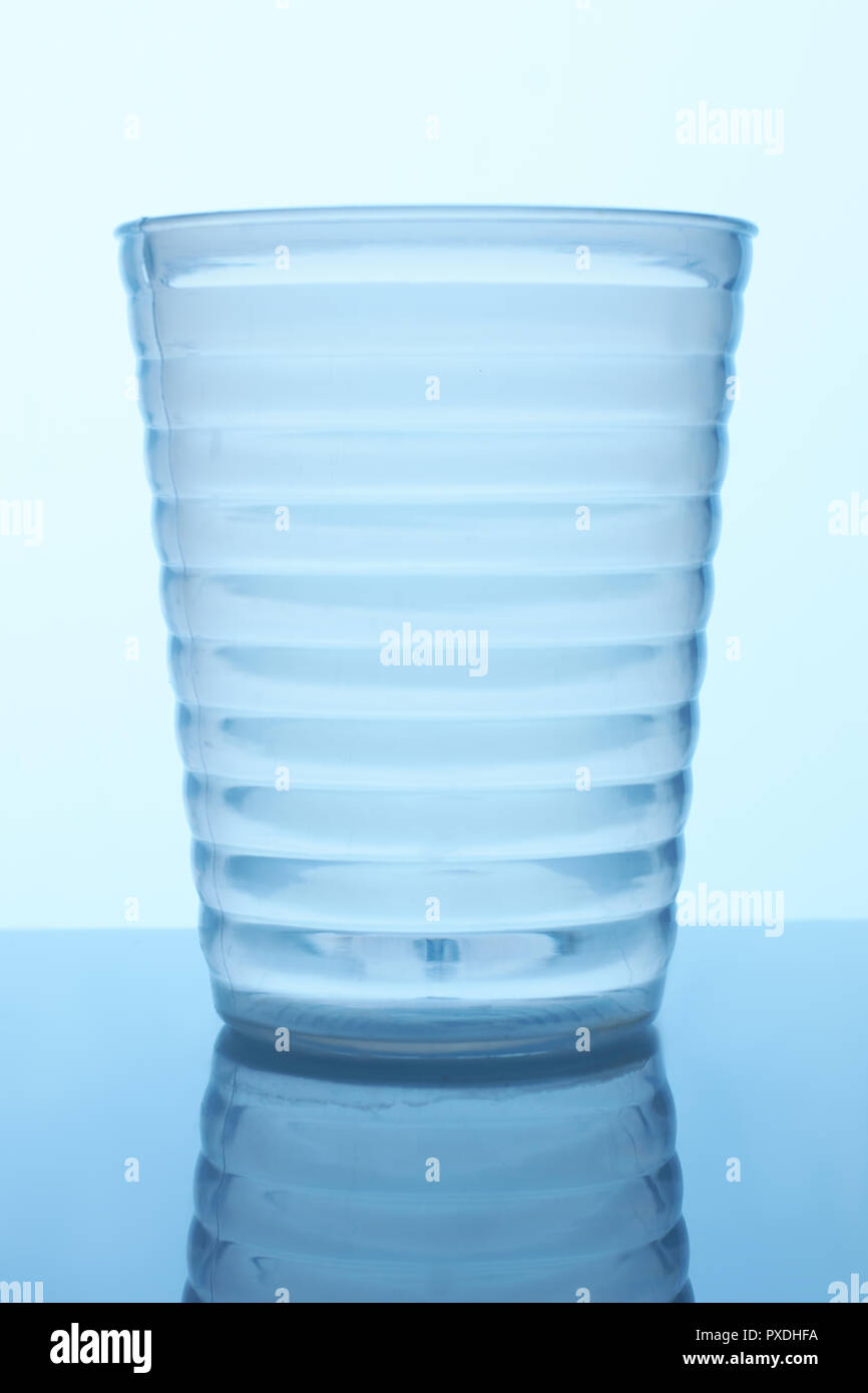 Clear ribbed glass cup Stock Photo Alamy