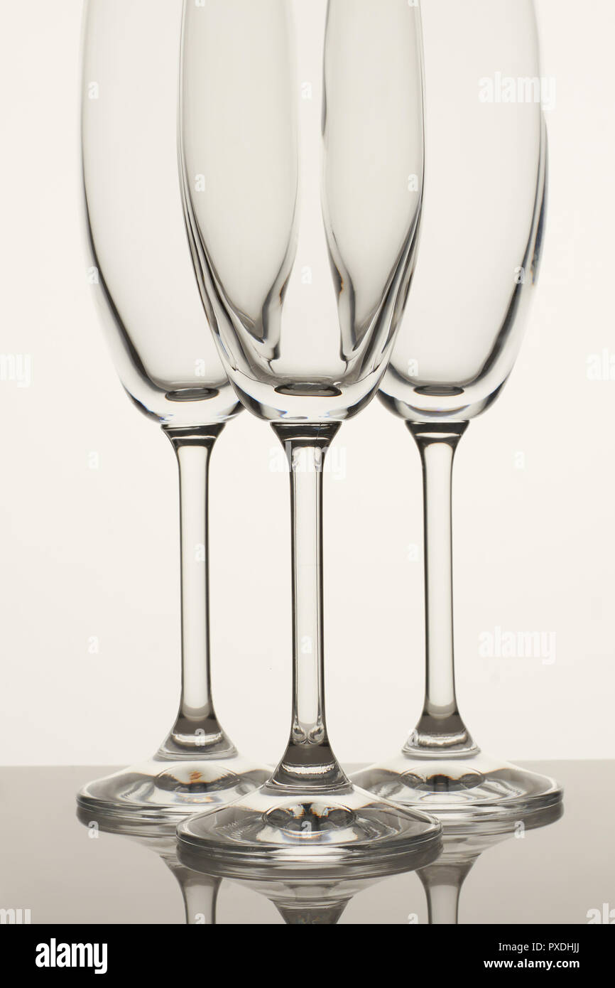 Three glass champagne cups Stock Photo Alamy