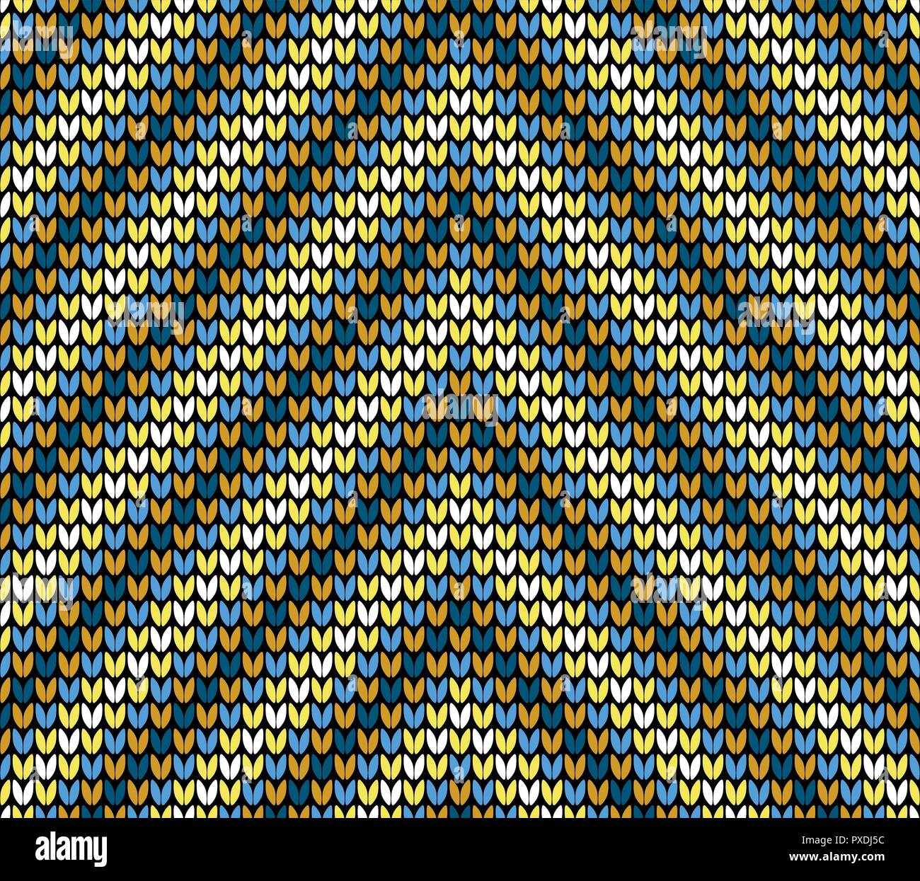 Abstract golden seamless knitting corner pattern background Stock Vector