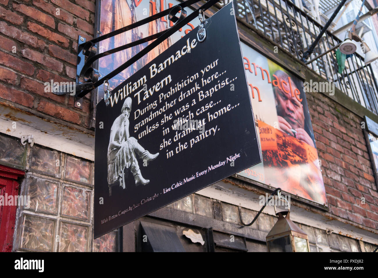 William Barnacle Tavern, a former speakeasy during Prohibition, is located in on the Lower East Side, NYC, USA Stock Photo