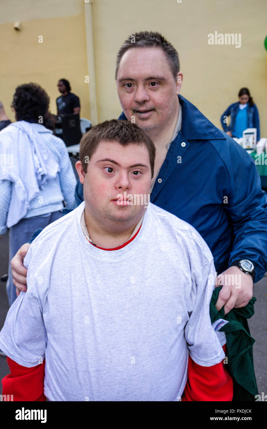 Miami Florida,Association for Development of Exceptional,ADE,MLK Day Carnival,developmentally disabled,mental,mentally,physically,physical,Down's Synd Stock Photo