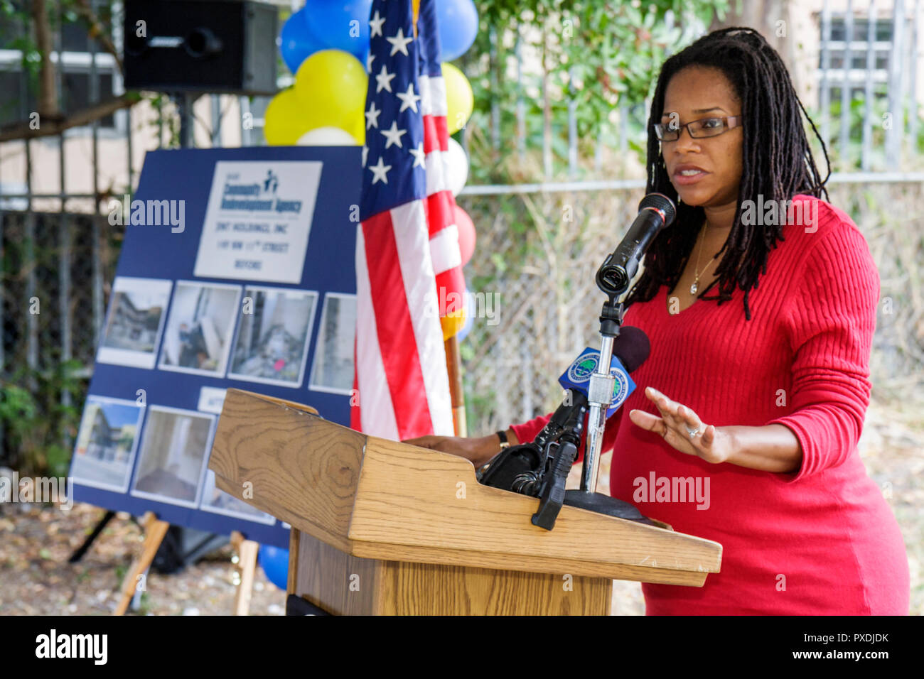 Miami Florida,Overtown,Community Redevelopment Agency,Rehabilitated Affordable Housing Ribbon Cutting Ceremony,Hispanic man men male adult adults,Comm Stock Photo