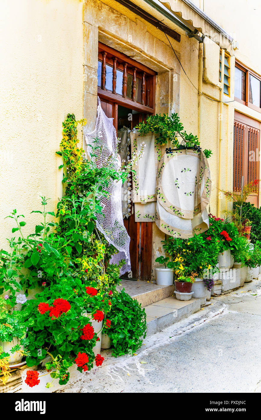 Old traditional shop in Omodos village,Cyprus. Stock Photo