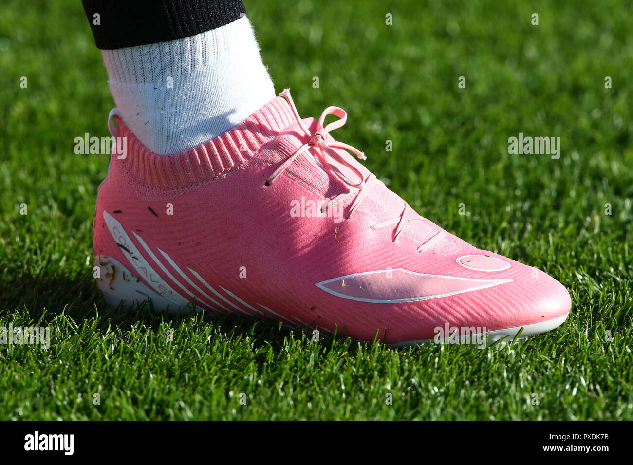 Pink Boots belong to Natasha Harding  of Reading FC Women during Women's Super League One match between Arsenal and Reading FC Women at Boredom Wood,  Stock Photo
