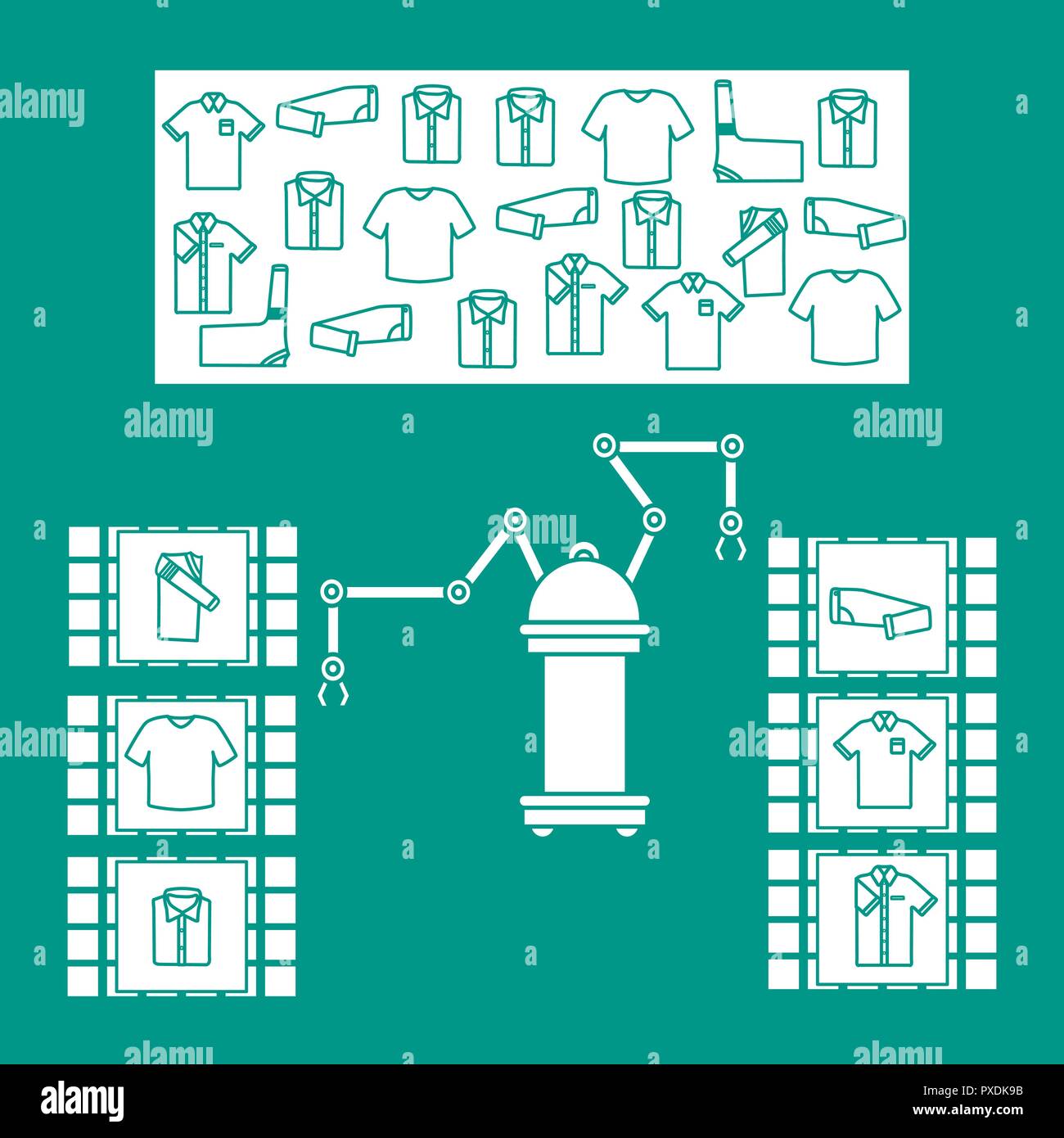 Smart automatic robotic sorting of clothes. Replacement of people with ...