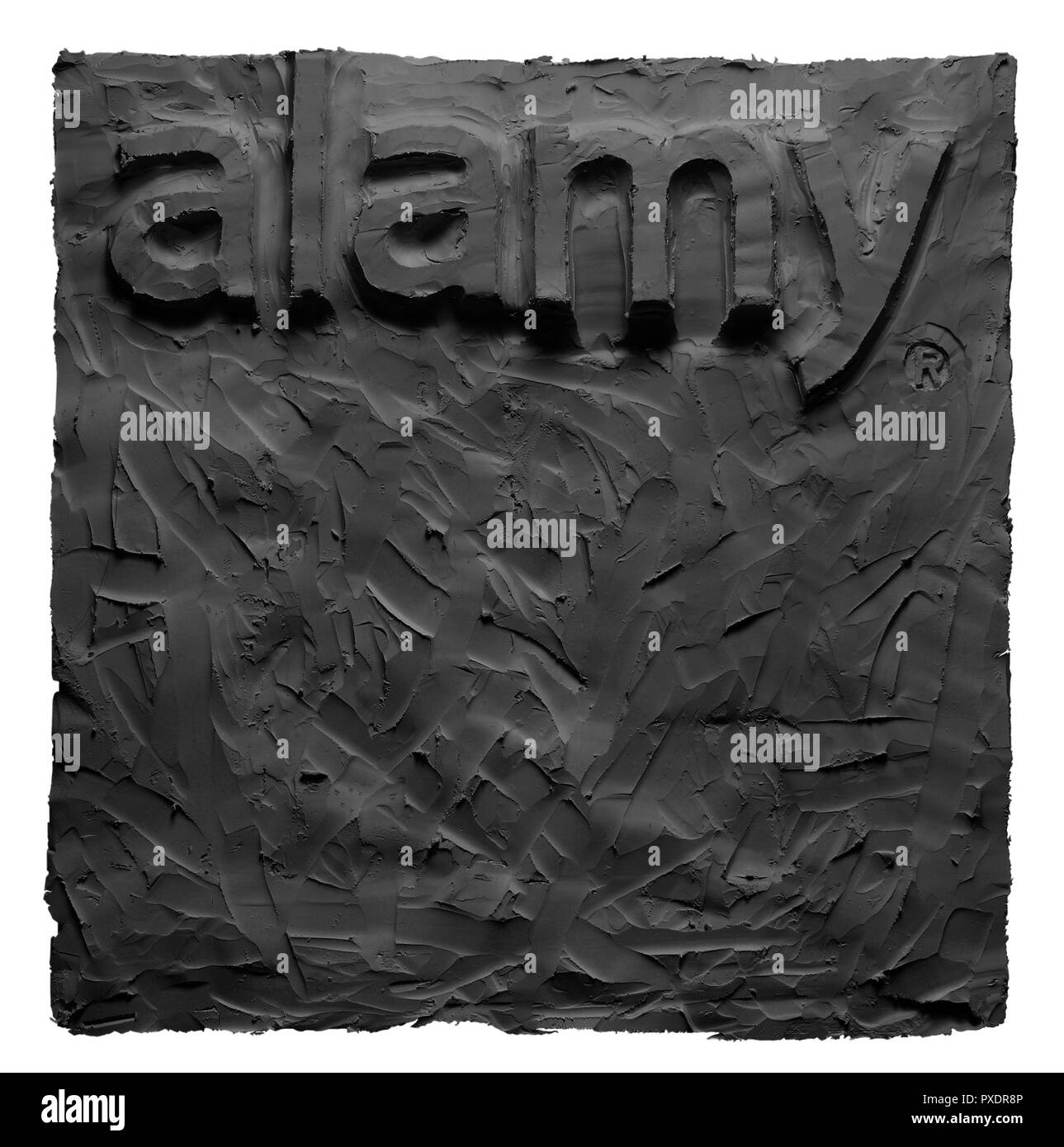 The logo of Alamy Limited made of modeling clay. Stock Photo