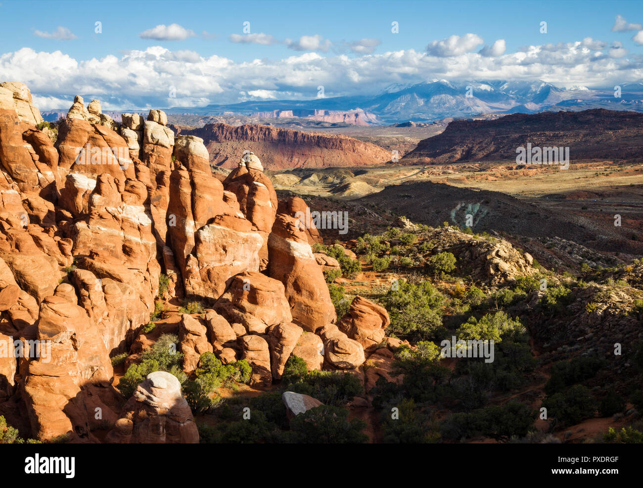 The rock formations of the Fiery Furnace in Arches National Park, Utah. Stock Photo