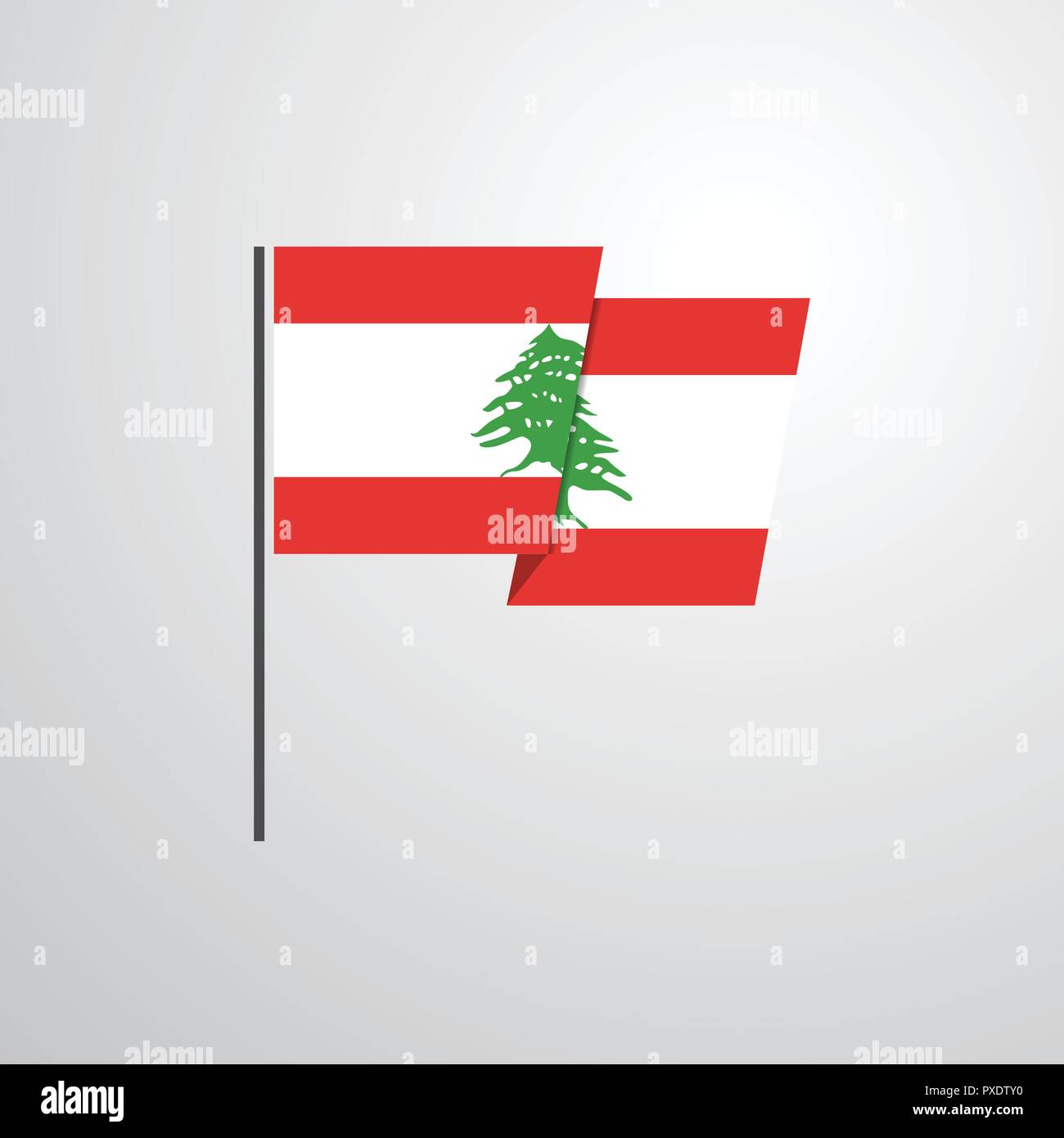 Lebanon waving Flag design vector Stock Vector