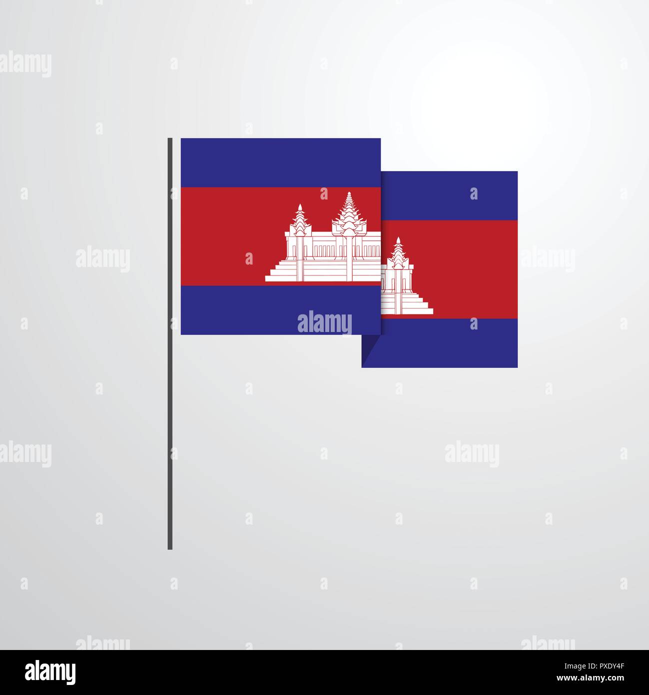 Cambodia waving Flag design vector Stock Vector