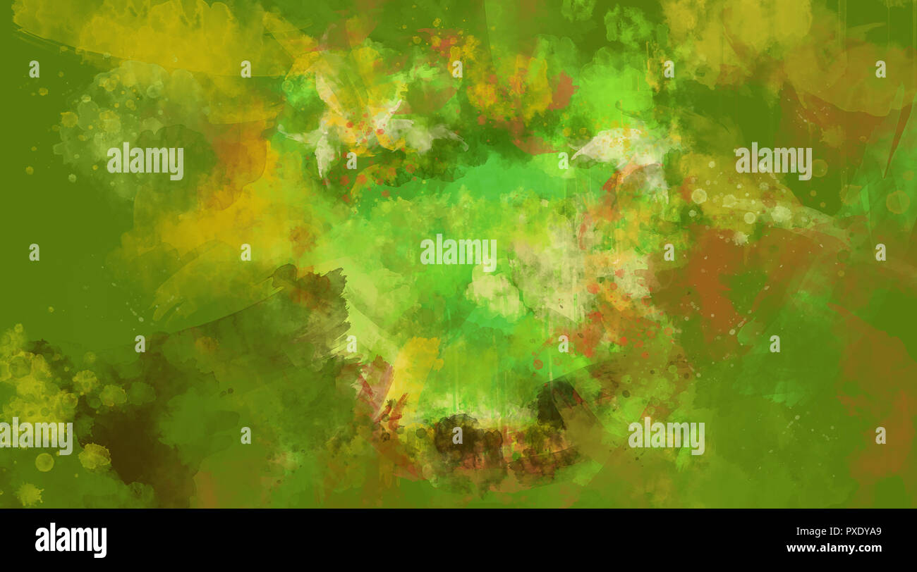 Abstract green watercolor background. Bright multi colored spots Stock ...