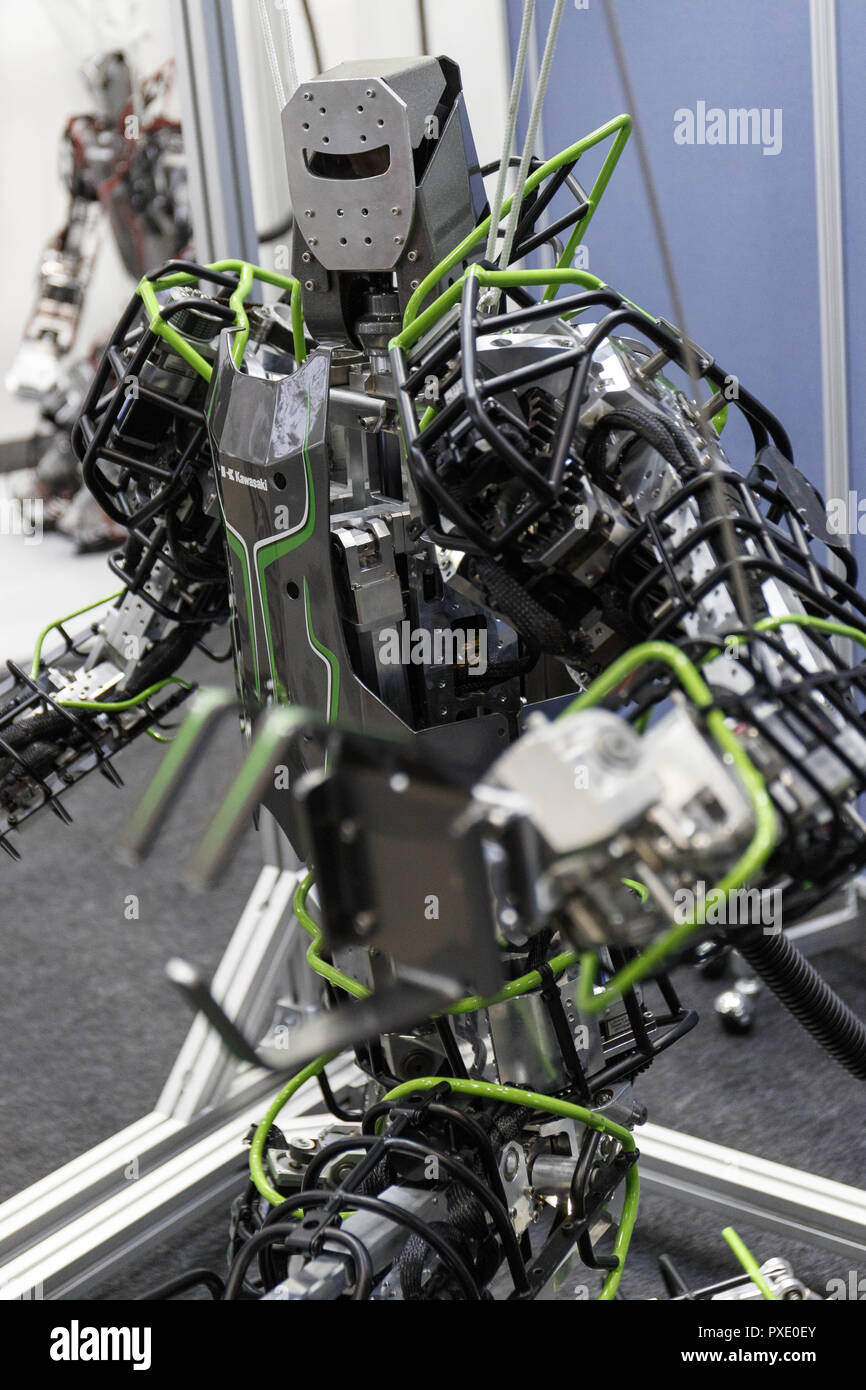 Tokyo, Japan. 21st Oct, 2018. A robust humanoid robot Kaleido developed by  Kawasaki Heavy Industries Ltd., on display during the World Robot Summit  2018 in Tokyo Big Sight. The exhibition showcases the