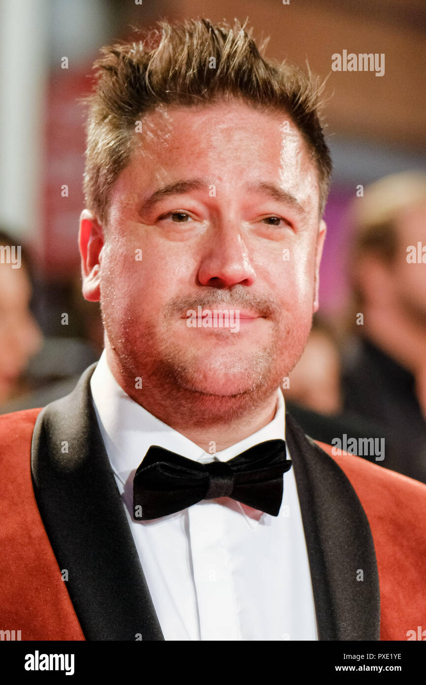 London, UK. 21st Oct 2018. Actor Rufas Jones at the London Film Festival Closing Night Gala of STAN AND OLLIE on Sunday 21 October 2018 held at Cineworld Leicester Square, London. Pictured: Rufas Jones. Picture by Julie Edwards. Credit: Julie Edwards/Alamy Live News Stock Photo