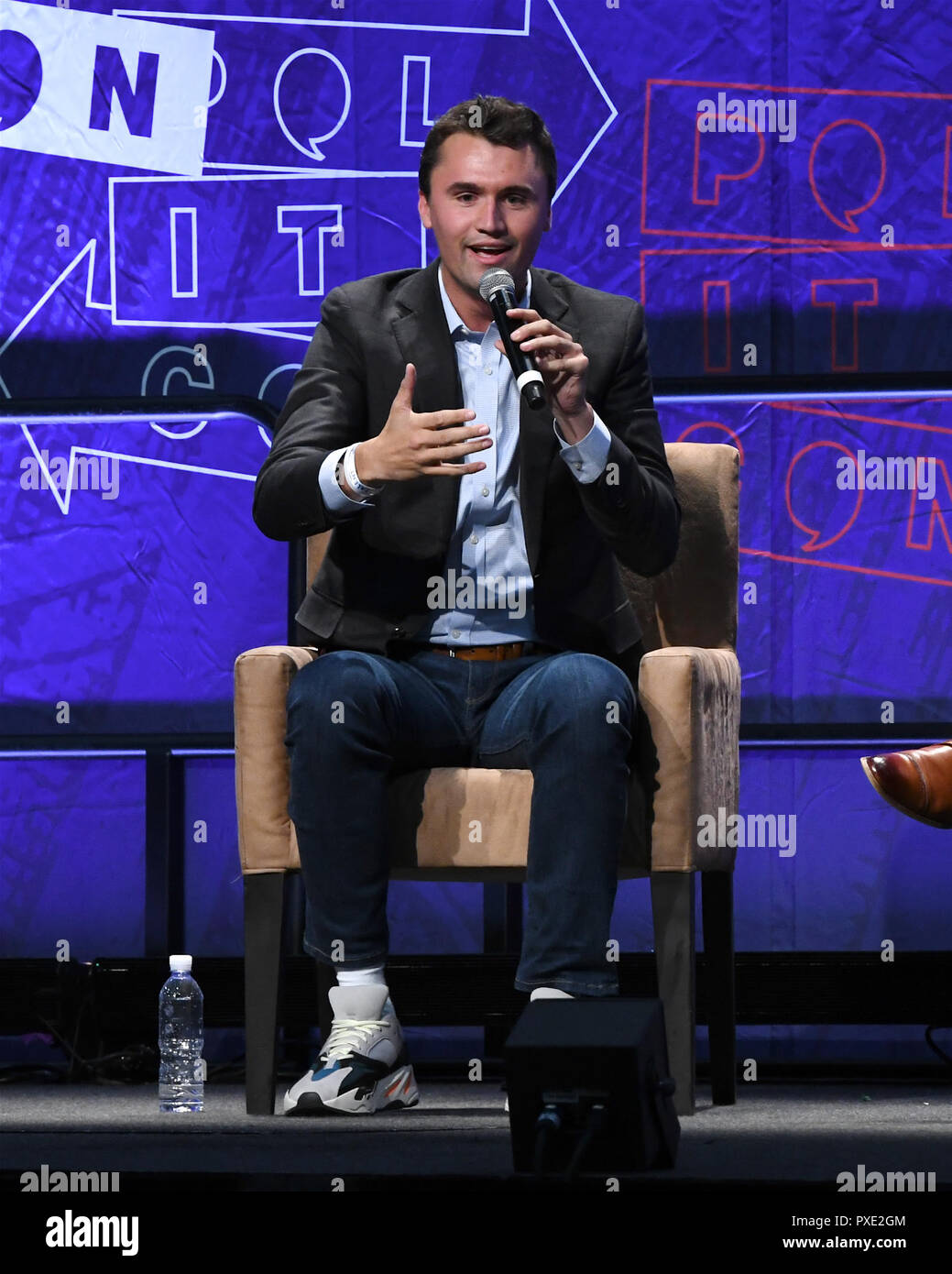 Los Angeles, USA. 20th Oct, 2018. Charlie Kirk on stage at Politicon 2018 at the LA convention Center on October 20, 2018 in Los Angeles, California. Credit: The Photo Access/Alamy Live News Stock Photo
