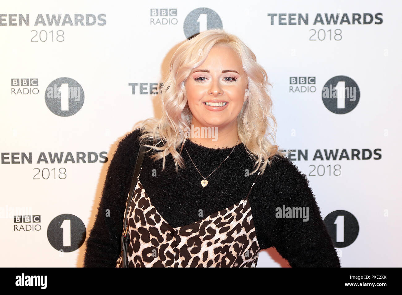 London, UK. 21st Oct 2018. Katie Thistleton, BBC Radio 1 Teen Awards