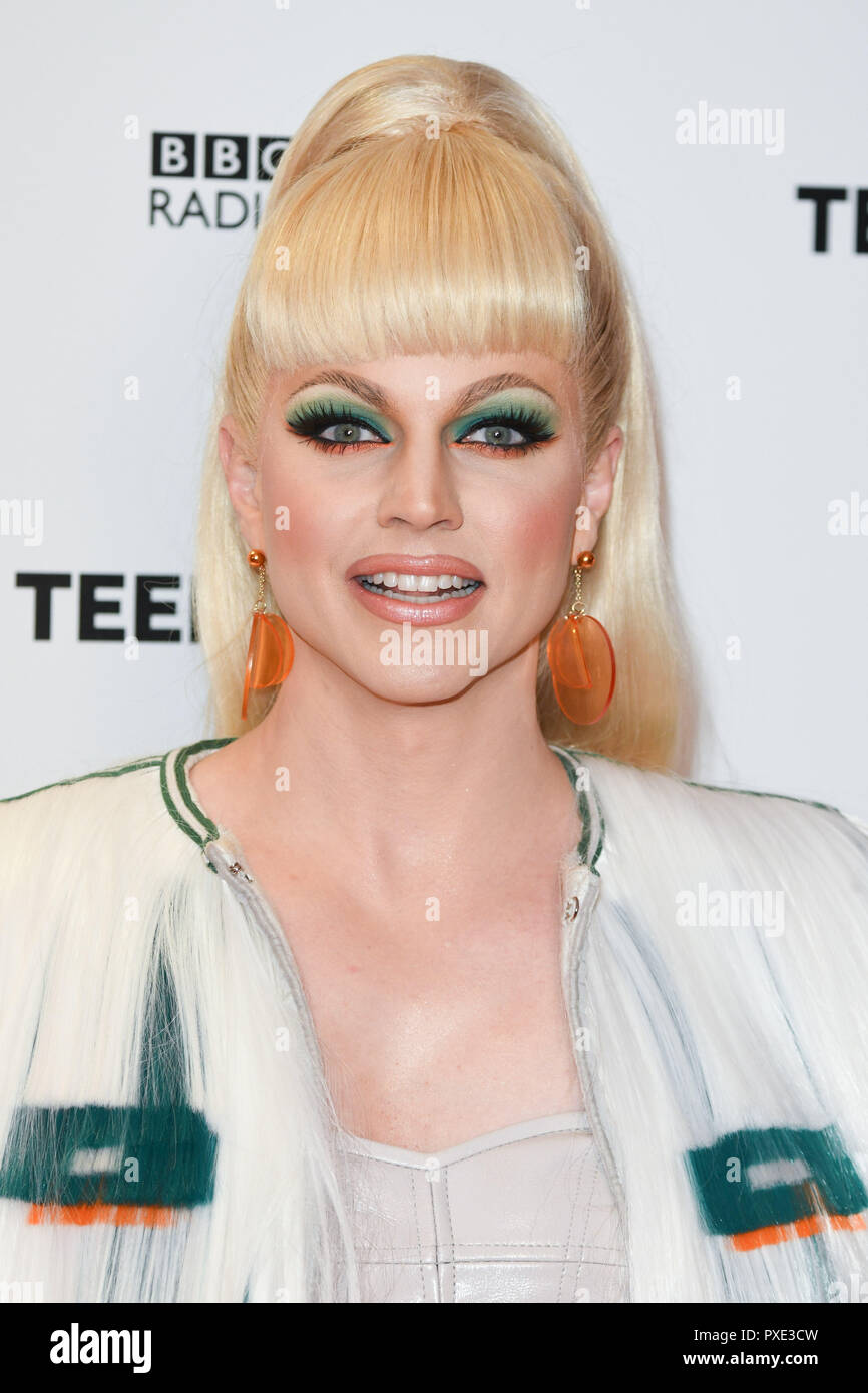 LONDON, UK. October 21, 2018: Courtney Act at tthe BBC Radio 1 Teen