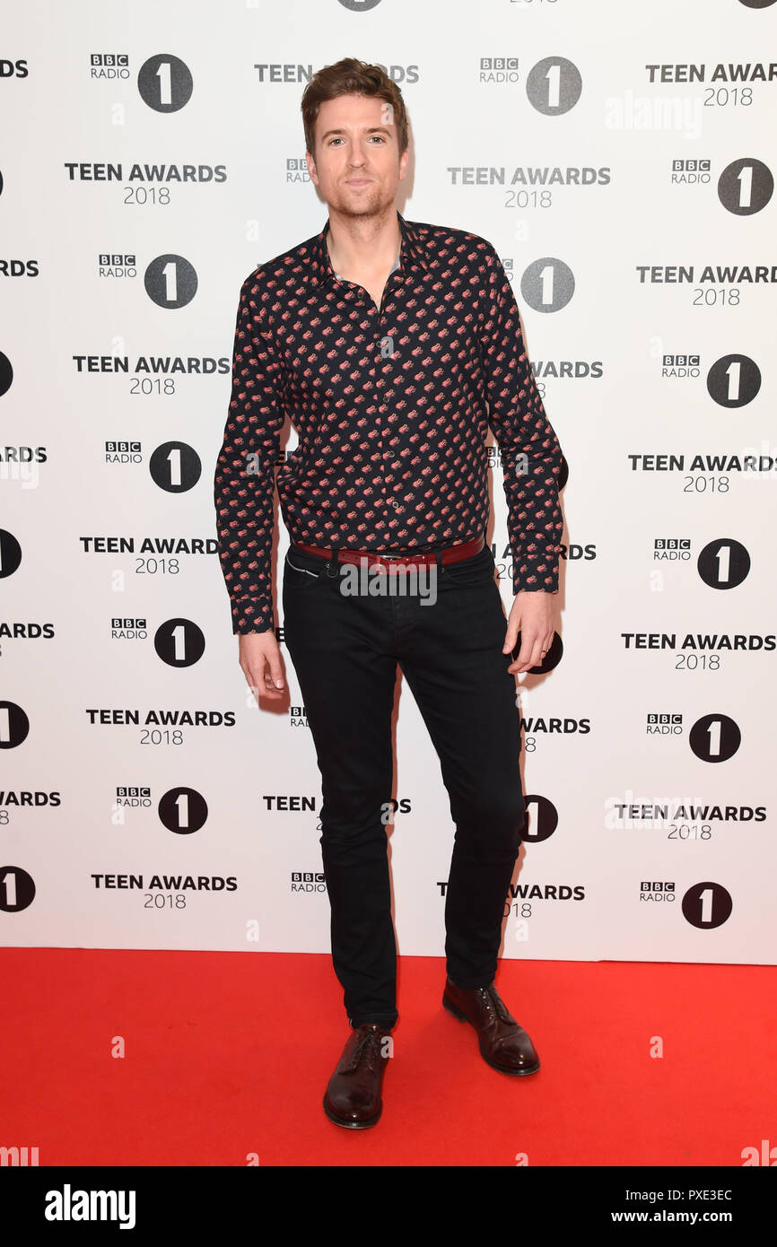 LONDON, UK. October 21, 2018: Greg James at tthe BBC Radio 1 Teen Awards  2018 at Wembley Stadium, London. Picture: Steve Vas/Featureflash Credit:  Paul Smith/Alamy Live News Stock Photo - Alamy