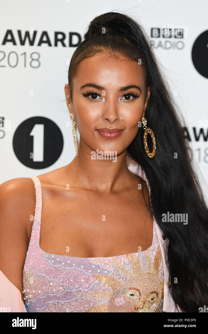 LONDON, UK. October 21, 2018: Maya Jama at tthe BBC Radio 1 Teen Awards