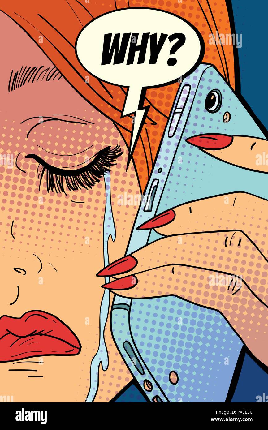 Unhappy person on mobile phone Stock Vector Images - Alamy