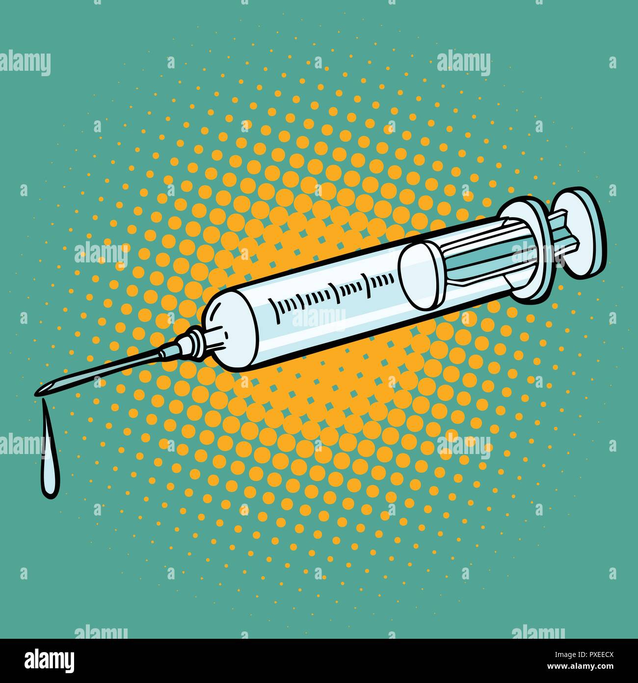 syringe medical instrument Stock Vector