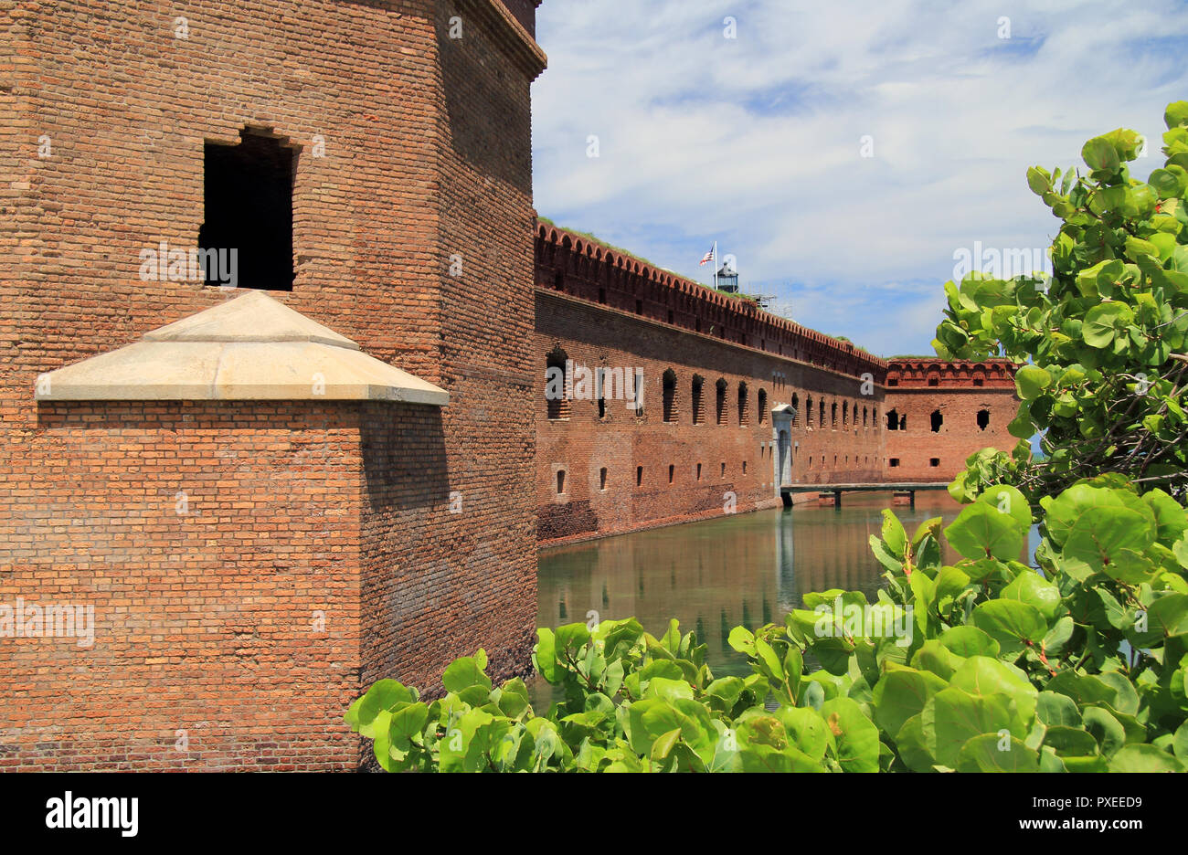 Located on Garden Key in Dry Tortugas National Park, Fort Jefferson is perhaps the most isolated and intricately built of all US Civil War forts Stock Photo